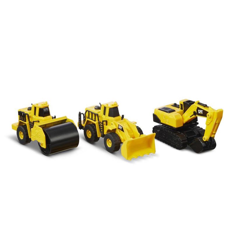 Set de 3 Vehículos de Metal CAT 4 Plg Diseños Surtidos