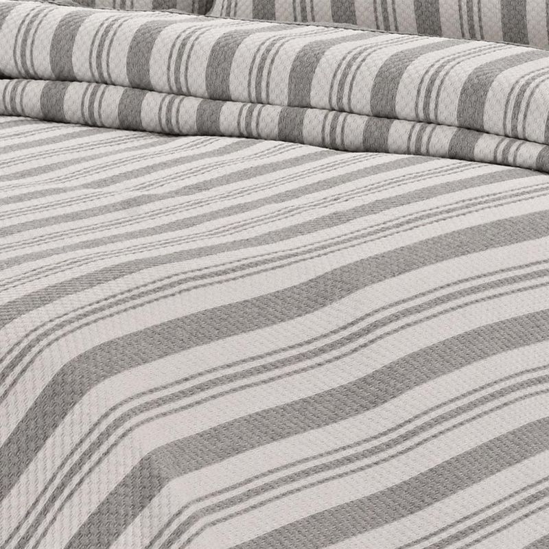 Set de Colcha Rayas Gris y Beige - Varios Tamaños