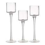 Set de Candeleros de Vidrio Transparentes