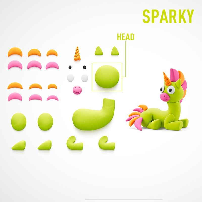 Set de Arcilla Moldeable Sparky - 3 Latas