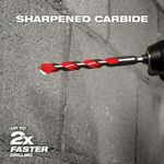Broca de Carburo para Concreto 1/4x12 Plg - Milwaukee Electric