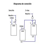 Interruptor Sencillo + Interruptor de 3 Vías 1.5 Módulos Blanco - Volteck