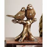 Figura Decorativa de Aves Doradas 16X13.4X19 Cm
