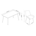 Juego de Comedor para 6 Efecto Mármol y Sillas Tapizadas