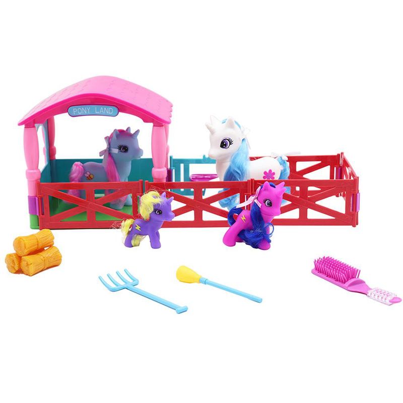Establo con 4 Unicornios y Accesorios