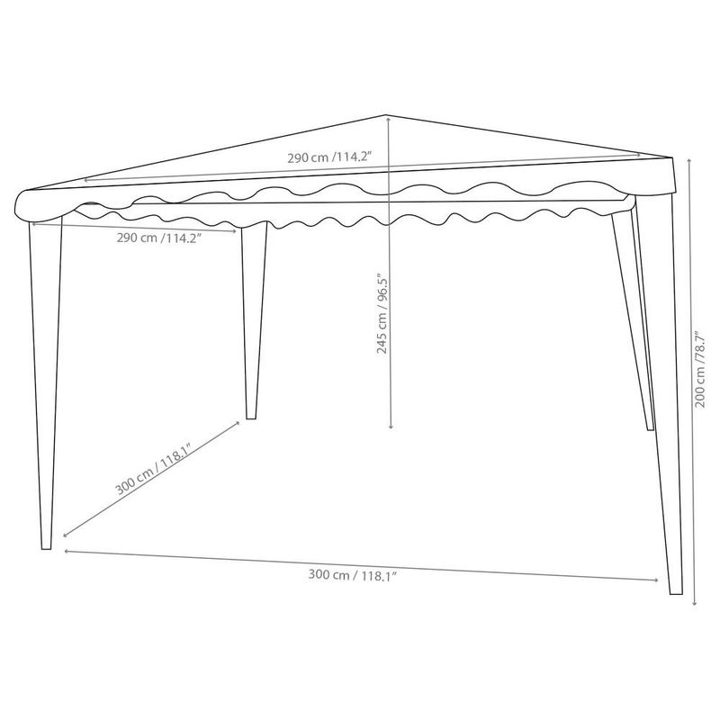 Toldo Verde 3x3x2.5 m para Exterior