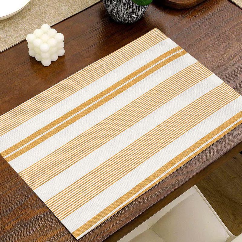 Set de 3 Toallas de Cocina con Diseño de Rayas Amarilla