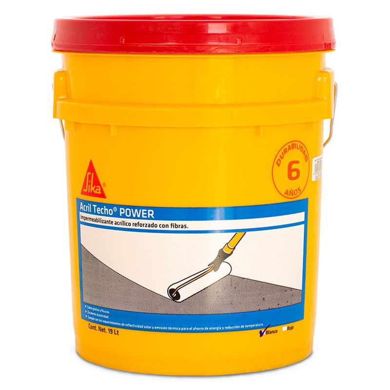 Impermeabilizante Acril Techo Power 6 Años Rojo