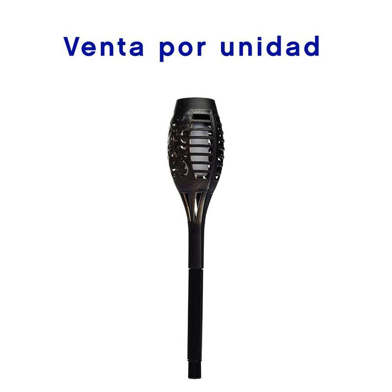 Estaca Solar Led Negra con Switch 13.5 Plg