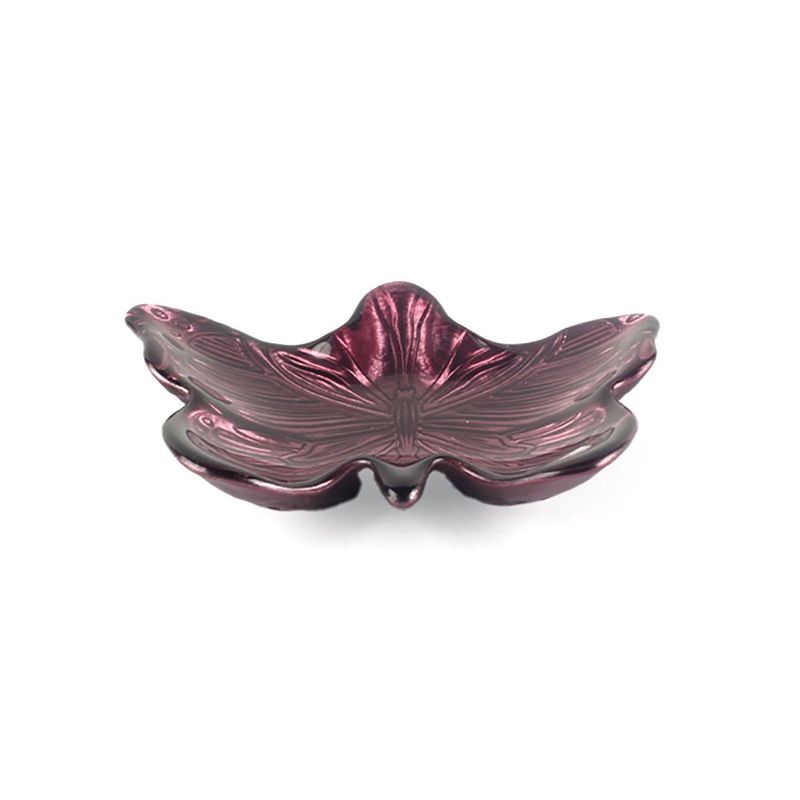 Plato de Vidrio Diseño Mariposa Burgundy 22 Cm
