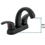 Mezcladora para Lavabo 4 Plg Aqua Negro Mate - Foset