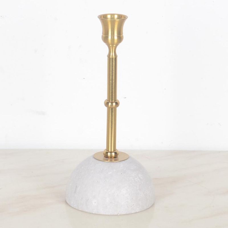 Candelero Dorado con Base de Mármol 25 Cm