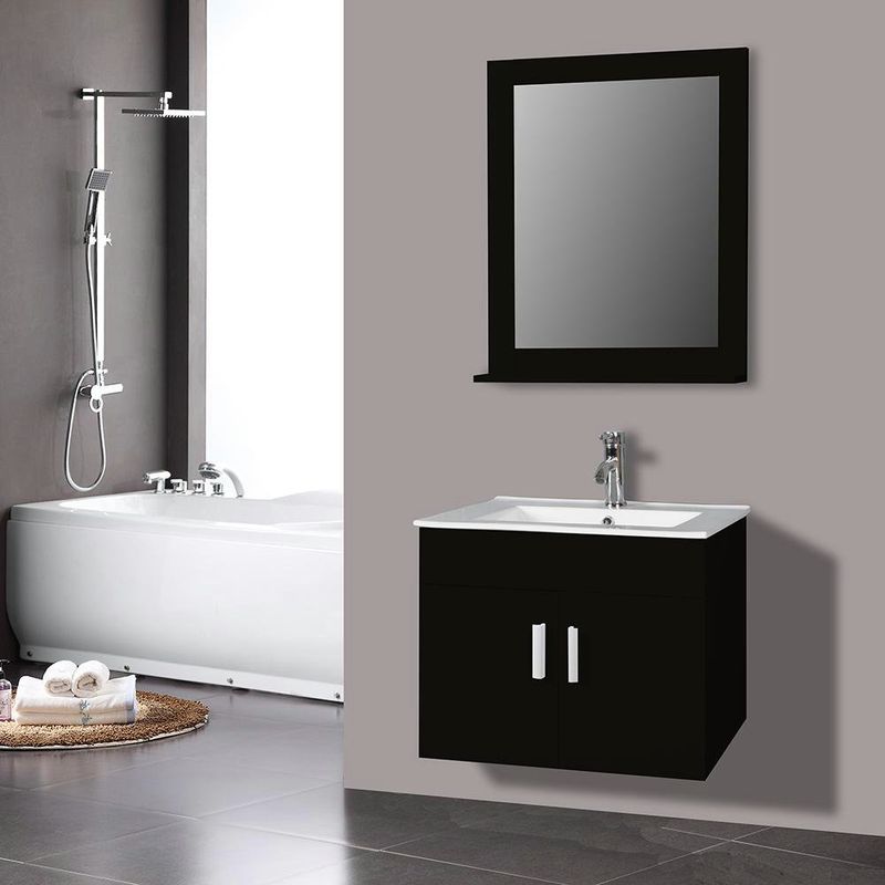 Vanity Aéreo con Espejo y Lavamanos Wengue 60 X 46 Cm