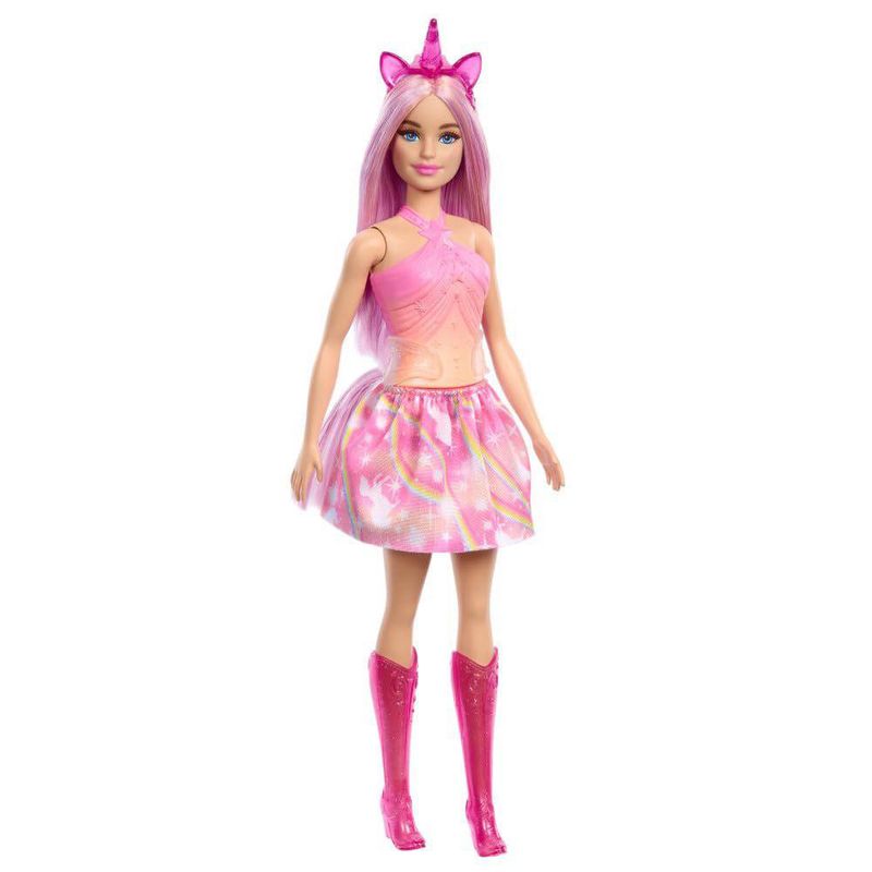 Muñeca Barbie Unicornio Falda de Ensueño Rosa