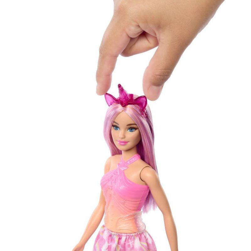 Muñeca Barbie Unicornio Falda de Ensueño Rosa