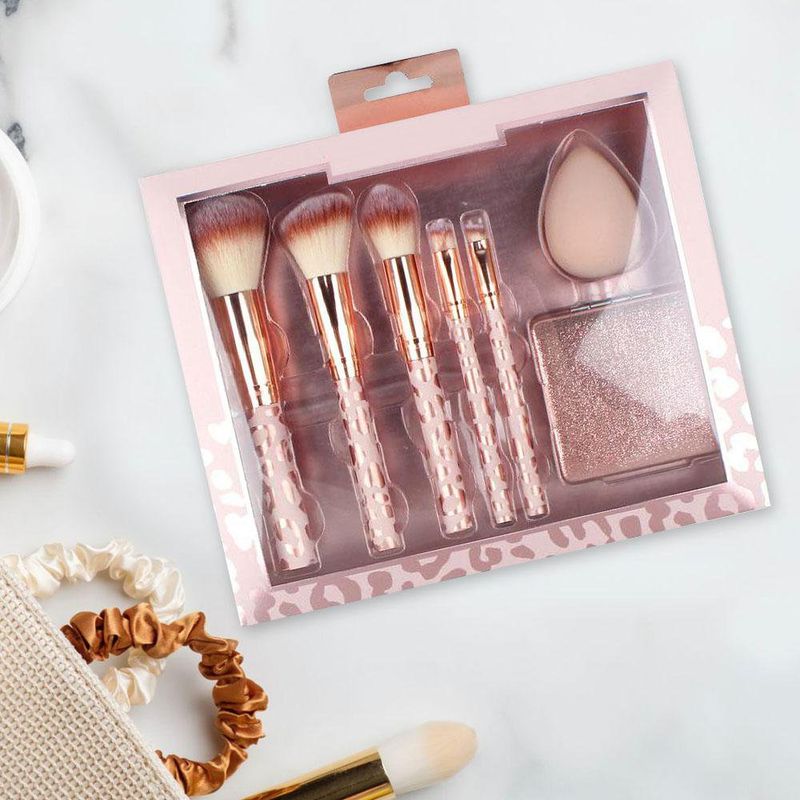 Set de Brochas Para Maquillaje Rosadas