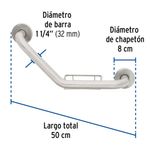 Barra Angular de Seguridad con Jabonera 40 Cm