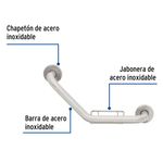 Barra Angular de Seguridad con Jabonera 40 Cm
