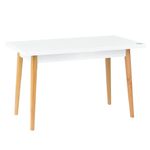 Mesa Comedor Blanco con Patas de Madera