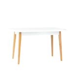 Mesa Comedor Blanco con Patas de Madera