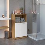 Mueble Multiusos Acabado Natural y Blanco