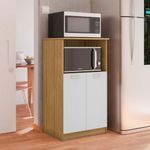 Mueble Multiusos Acabado Natural y Blanco