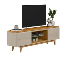 Rack para Tv Miami Café y Blanco