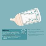 Biberón de Vidrio con Tetina de Silicona Beige 240 Ml