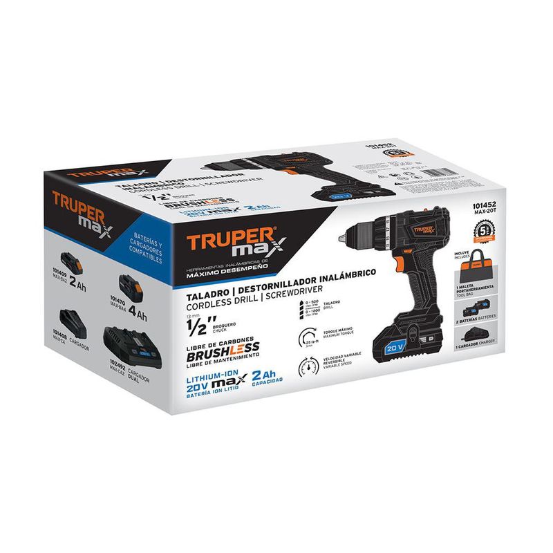 Taladro Inalámbrico 20 V de 1/2 Plg