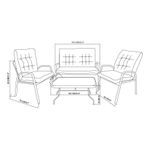 Set de Muebles de Exterior 4 Piezas Rayas Blanco y Azul