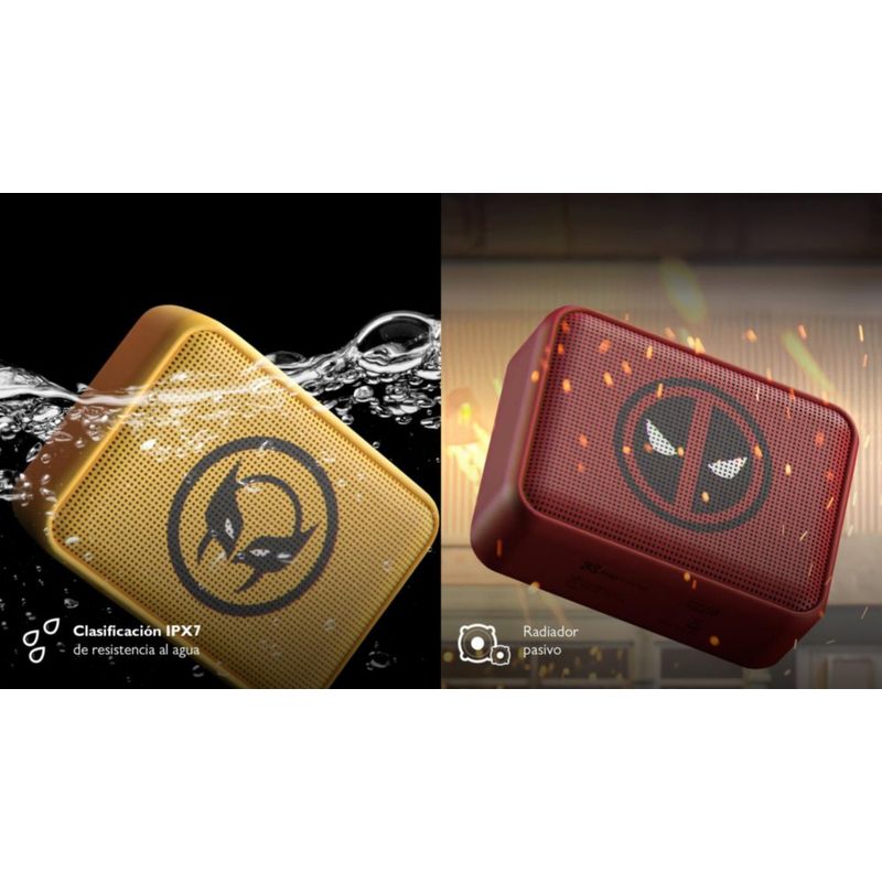Set de 2 Bocinas Pórtatiles Diseño de Deadpool y Wolverine