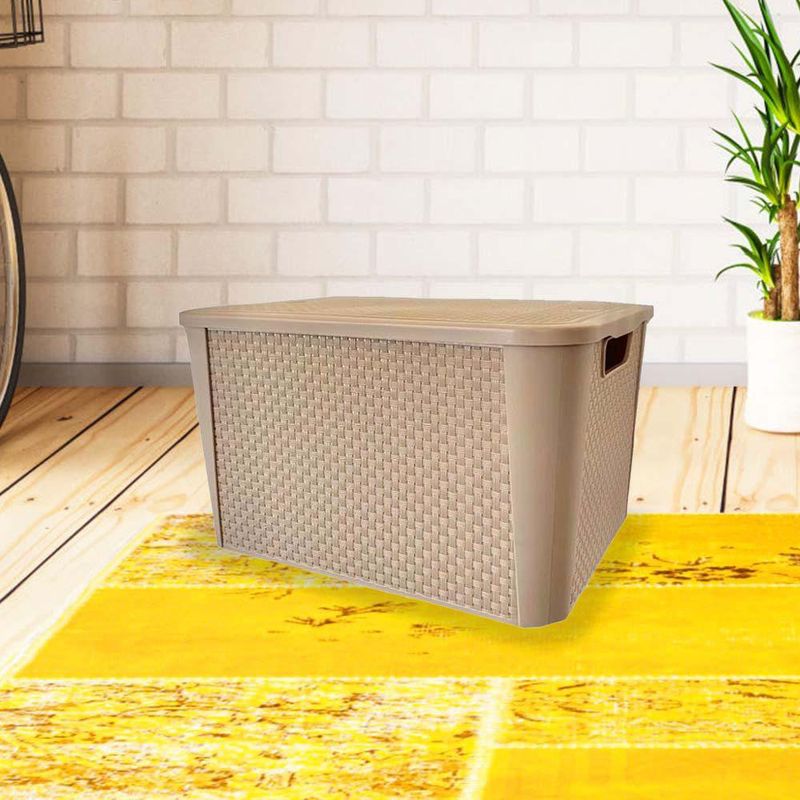 Caja Tipo Ratán Beige - Electrocasa Varias Capacidades
