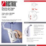 Plancha Vertical Portátil a Vapor - Rosthal