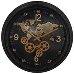 Reloj de Pared Negro con Movimiento