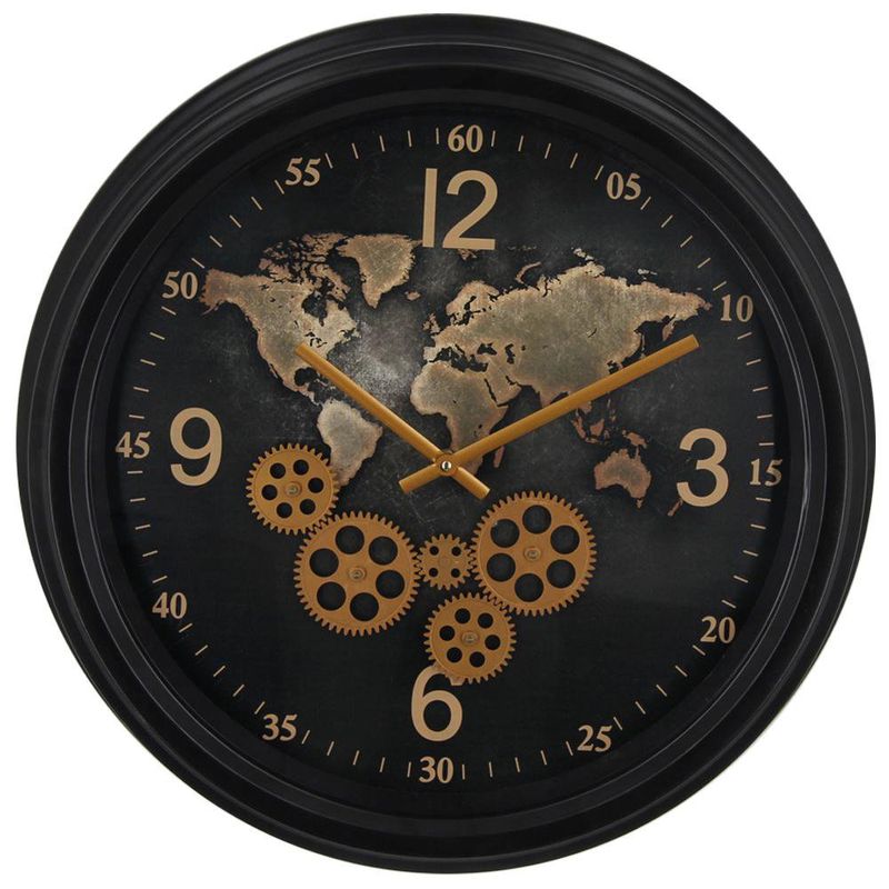 Reloj de Pared Negro con Movimiento