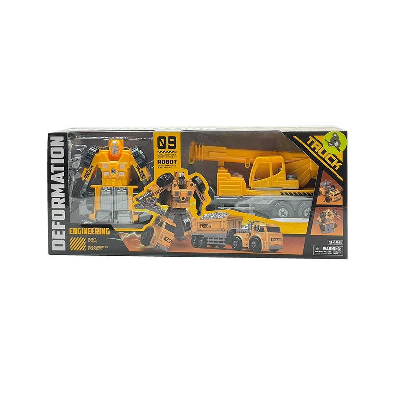 Robot de Construcción y Grúa Amarillo 9 Plg
