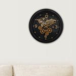 Reloj de Pared Negro con Movimiento