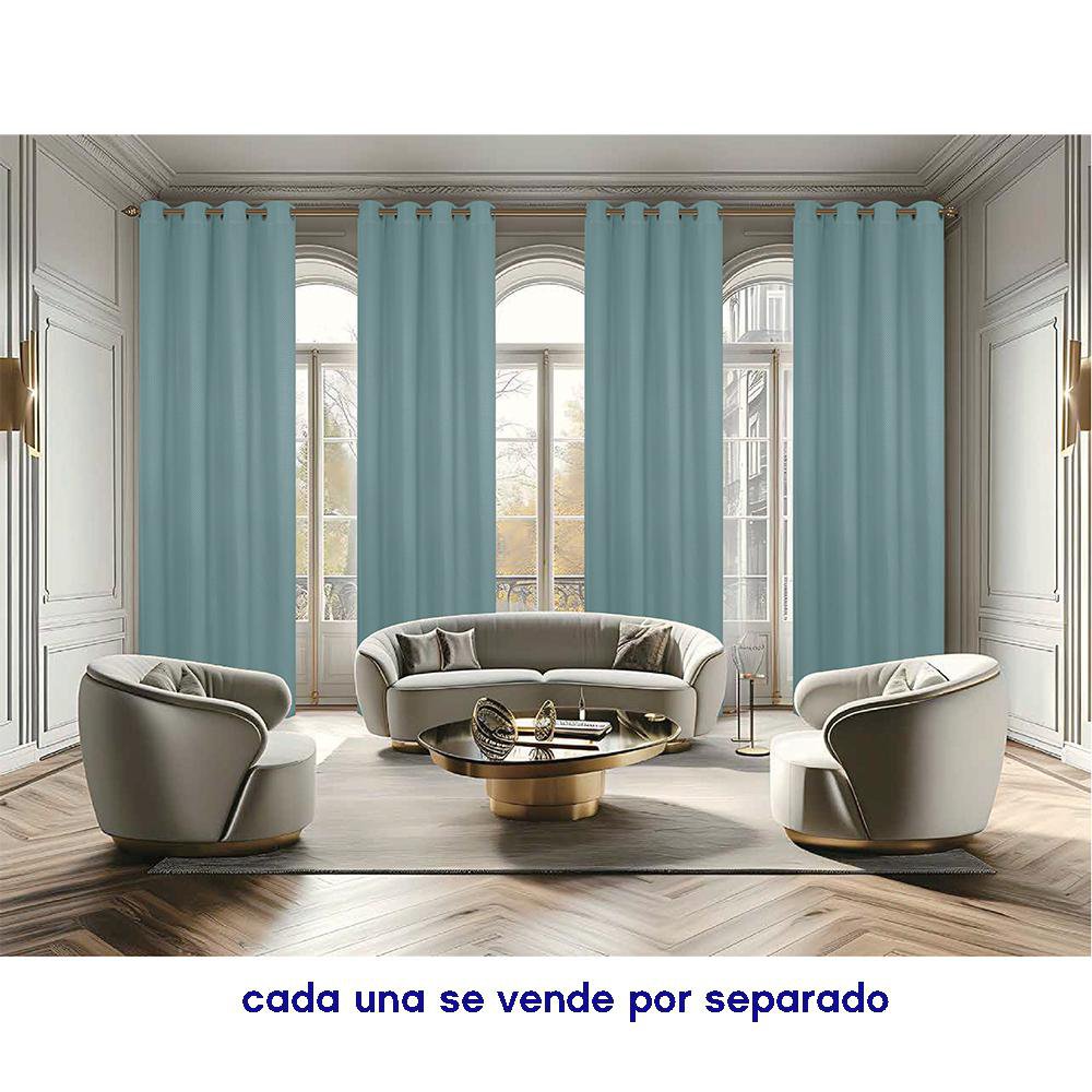 Cortina Oxford Roma De 3 X 2,50 Pulgadas Con Ojales, Varios Colores Color Blanco