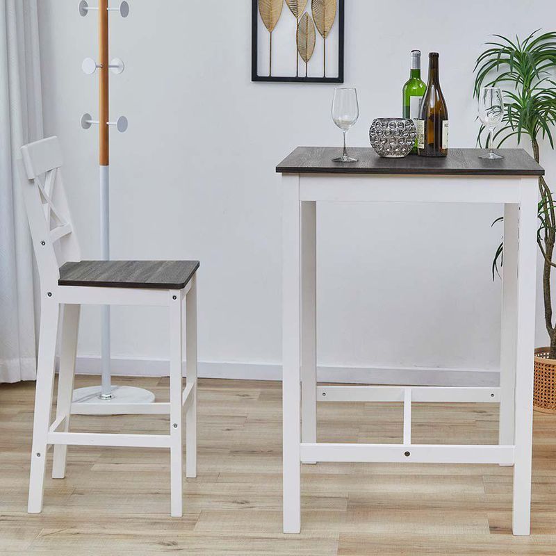 Set de Mesa y Sillas Bar Cher Blanco y Café 3 Pzas