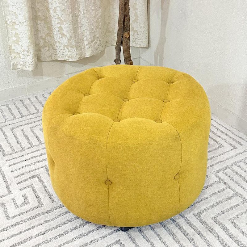 Taburete Redondo Granada Mostaza 68x68x45 Cm - Acomodel