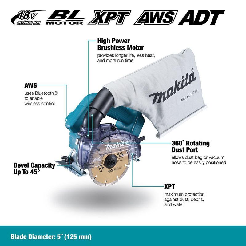 Cortadora de Concreto Inalámbrica 18 V - Makita