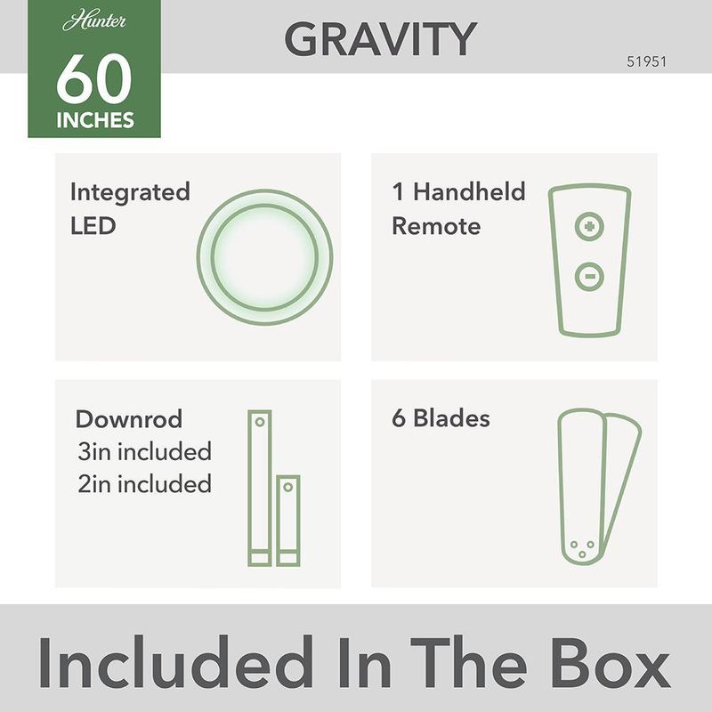 Ventilador Negro Mate 60 Plg Gravity Hunter