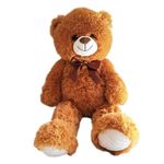 Oso de Peluche Café 60 cm Suave con Moño