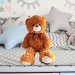 Oso de Peluche Café 60 cm Suave con Moño