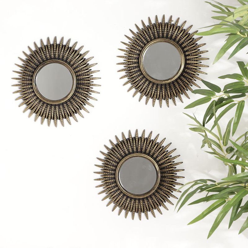 Set de 3 Espejos Decorativos Bronce