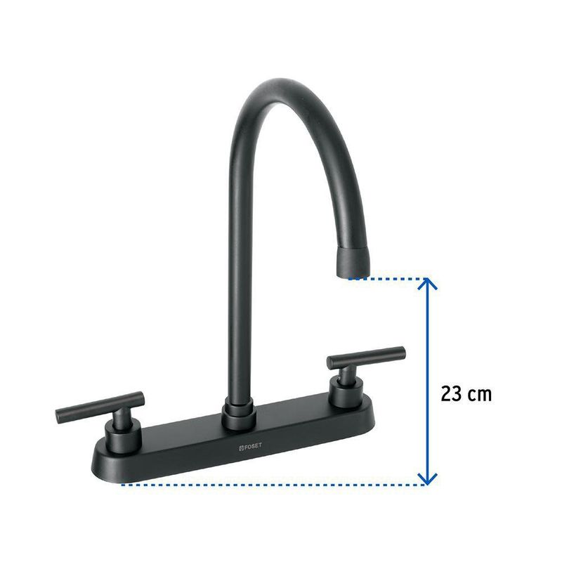 Mezcladora para Cocina Tubig Negro Mate Maneral Palanca - Foset