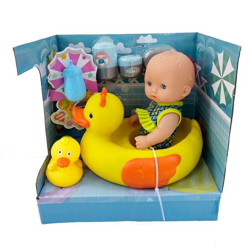 Muñeco Bebé con Pato Y Accesorios 10 Plg