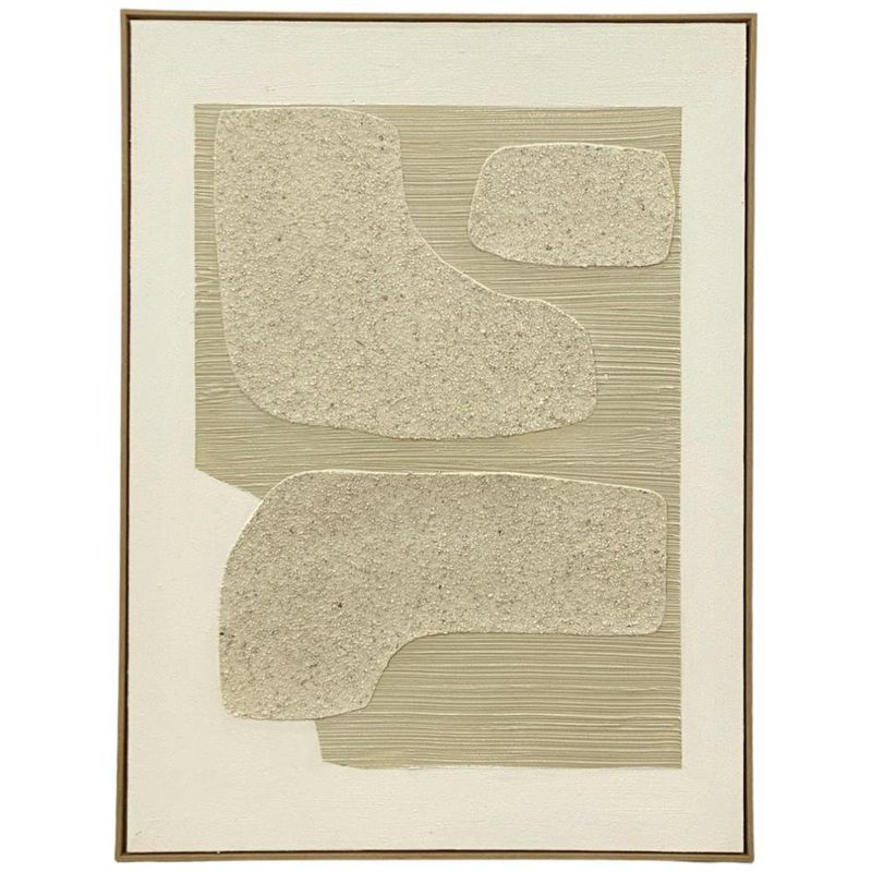Cuadro Abstracto Beige Geométrico 60X3.2X80 Cm