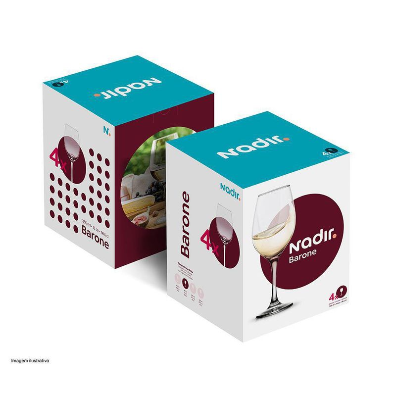 Set de 4 Copas de Vidrio para Vino.
