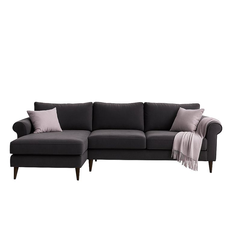 Sofá en L Lusina Gris 3 Plazas 262x130x86 Cm - Z
